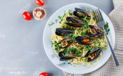 Espaguetis con mejillones