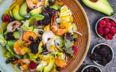 Ensalada de gambas y aguacate