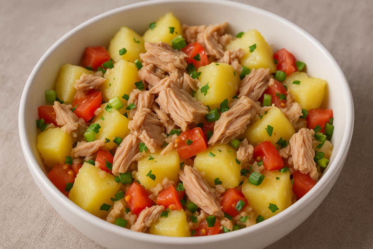 Ensalada de patata con bonito del norte