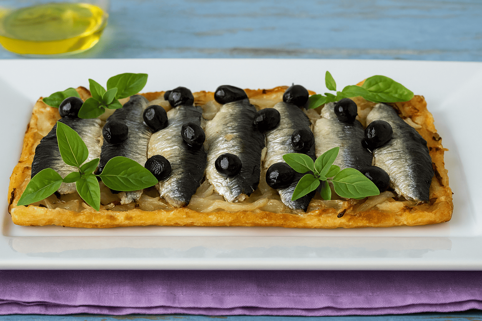 Coca de Sardinas con Aceitunas