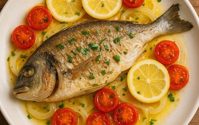 Dorada al horno con limón