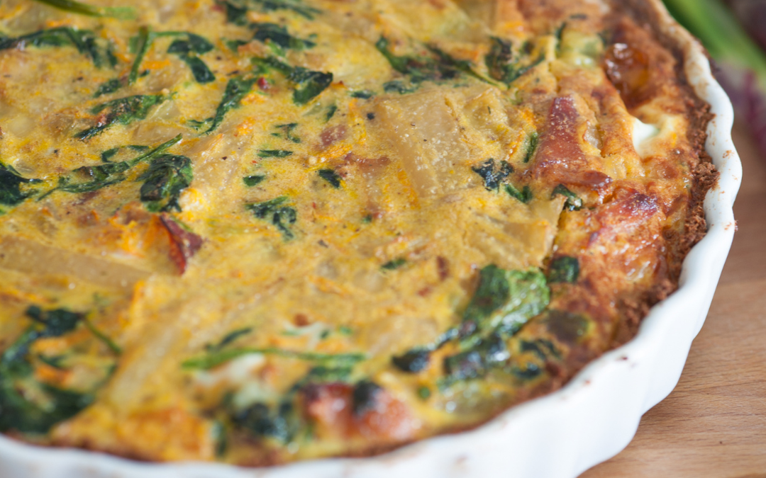 Receta de quiche de caballa y espinacas