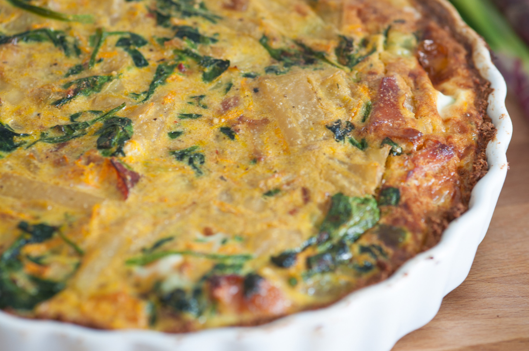 Receta de quiche de caballa y espinacas